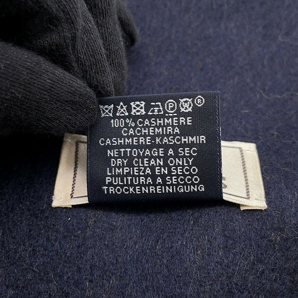 エルメス マフラーレクトヴェルソ リバーシブル キャメル/マリン カシミヤ HERMES ストール メンズ