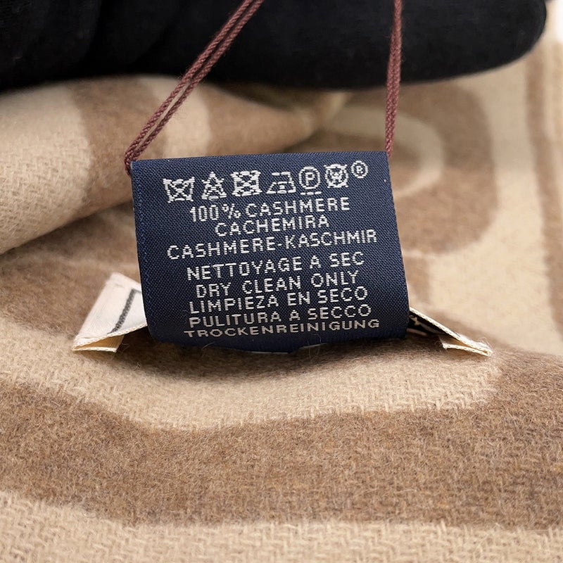 エルメス マフラー クリック・セ・ヌエ マロン・グラッセ/クレ カシミヤ バイカラー HERMES ストール