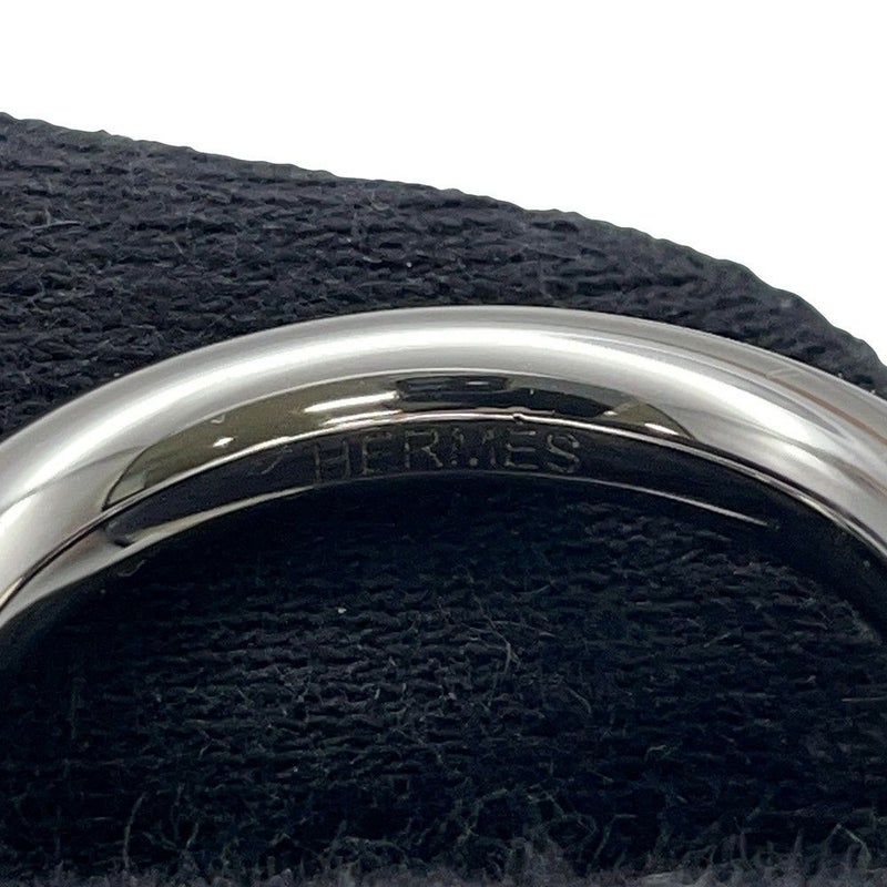 エルメス リング フリビュスティエ ブラック/シルバー金具 レザー サイズ58 HERMES 指輪 メンズ 黒