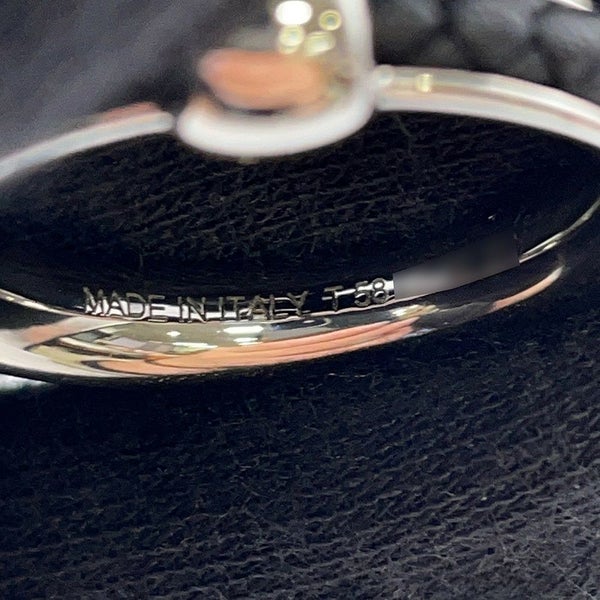 エルメス リング フリビュスティエ ブラック/シルバー金具 レザー サイズ58 HERMES 指輪 メンズ 黒