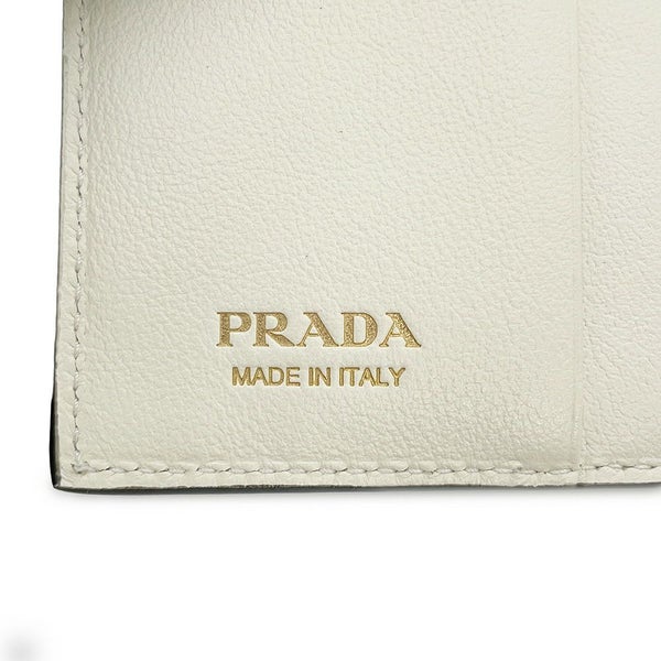 プラダ 二つ折り財布 コンパクトウォレット レザー 1MV204 PRADA 白