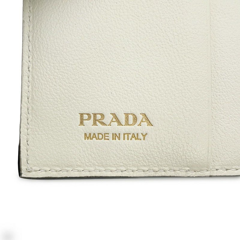プラダ 二つ折り財布 コンパクトウォレット レザー 1MV204 PRADA 白