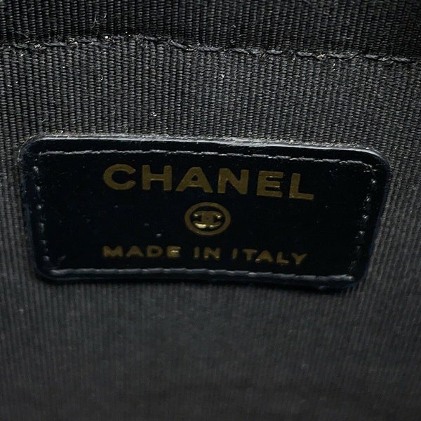 シャネル チェーンショルダーバッグ ココマーク マトラッセ バニティ パテント エナメル AP1616 CHANEL 黒