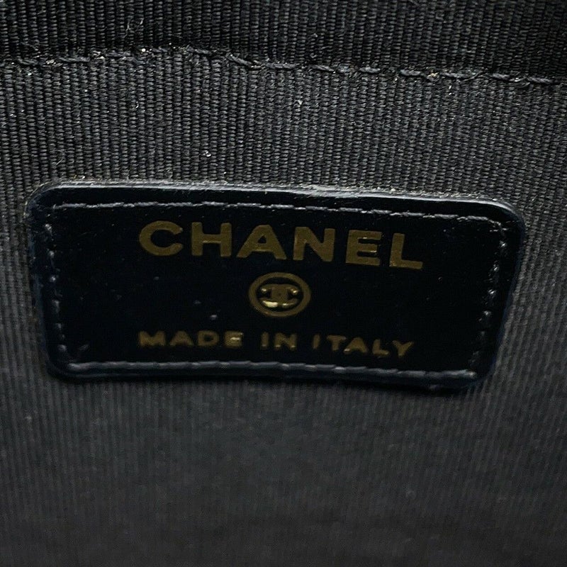 シャネル チェーンショルダーバッグ ココマーク マトラッセ バニティ パテント エナメル AP1616 CHANEL 黒