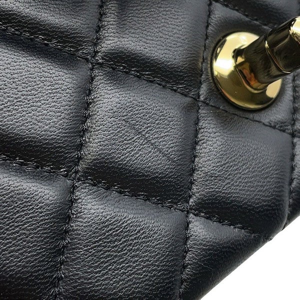 シャネル チェーンショルダーバッグ ミニ マトラッセ 20 ココマーク ラムスキン A69900 CHANEL 黒