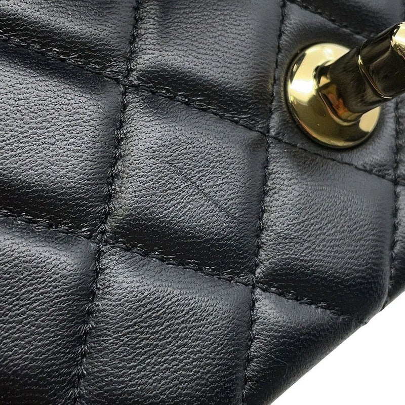 シャネル チェーンショルダーバッグ ミニ マトラッセ 20 ココマーク ラムスキン A69900 CHANEL 黒