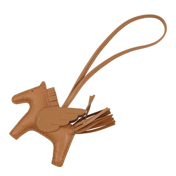 エルメス バッグチャーム ロデオPM ペガサス ゴールド ラムスキン W刻印