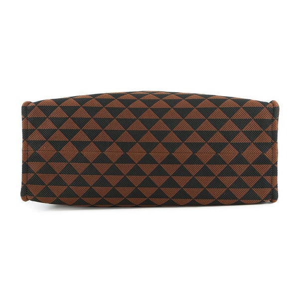 プラダ トートバッグ エンブロイダリー ロゴ キャンバス レザー 2VG106 PRADA 黒