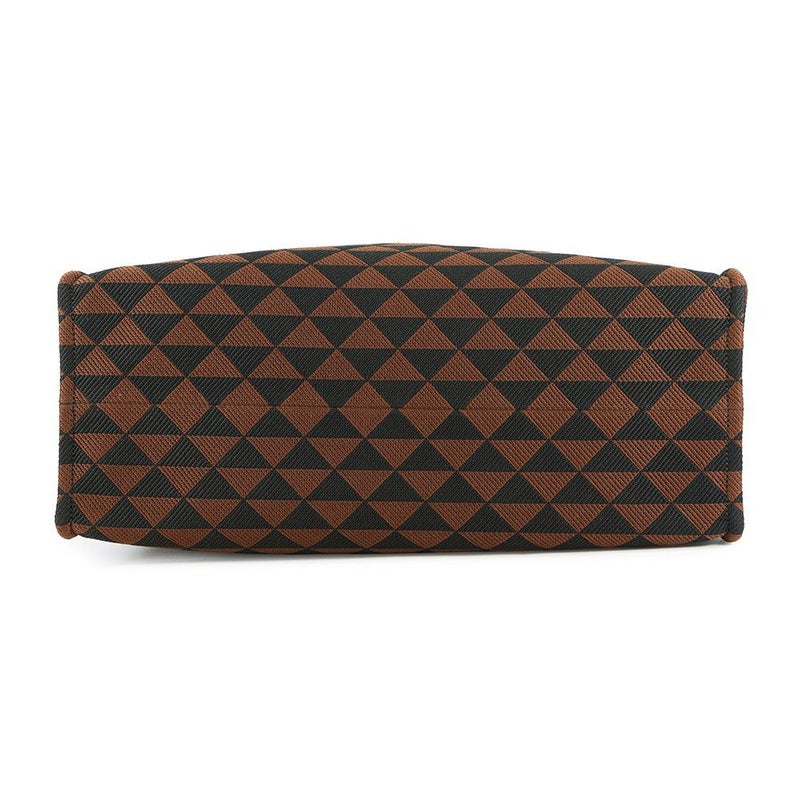 プラダ トートバッグ エンブロイダリー ロゴ キャンバス レザー 2VG106 PRADA 黒