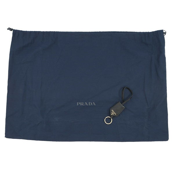 プラダ トートバッグ エンブロイダリー ロゴ キャンバス レザー 2VG106 PRADA 黒