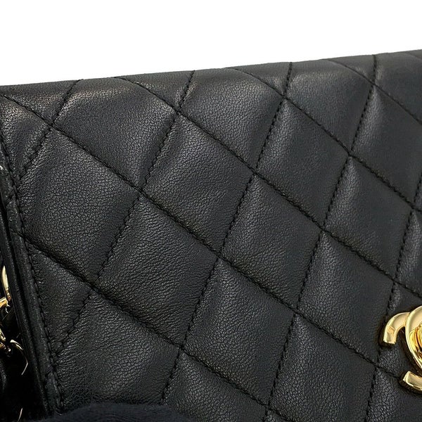 シャネル チェーンショルダーバッグ ココマーク ミニマトラッセ ラムスキン A03571 CHANEL 黒