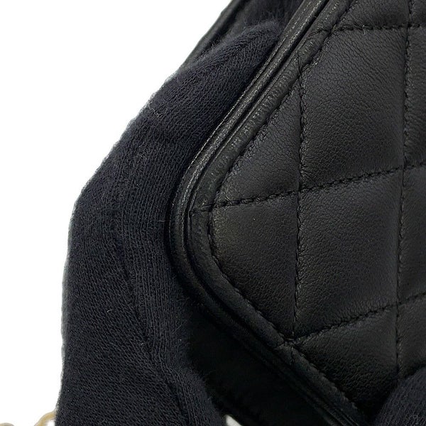 シャネル チェーンショルダーバッグ ココマーク ミニマトラッセ ラムスキン A03571 CHANEL 黒