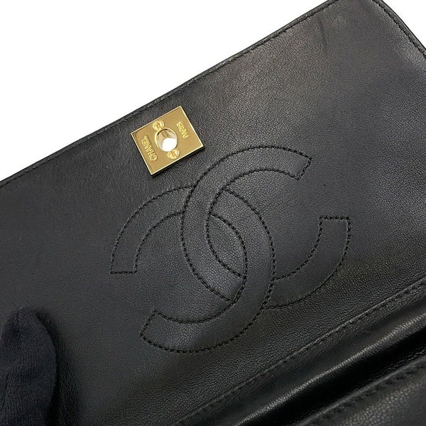 シャネル チェーンショルダーバッグ ココマーク ミニマトラッセ ラムスキン A03571 CHANEL 黒