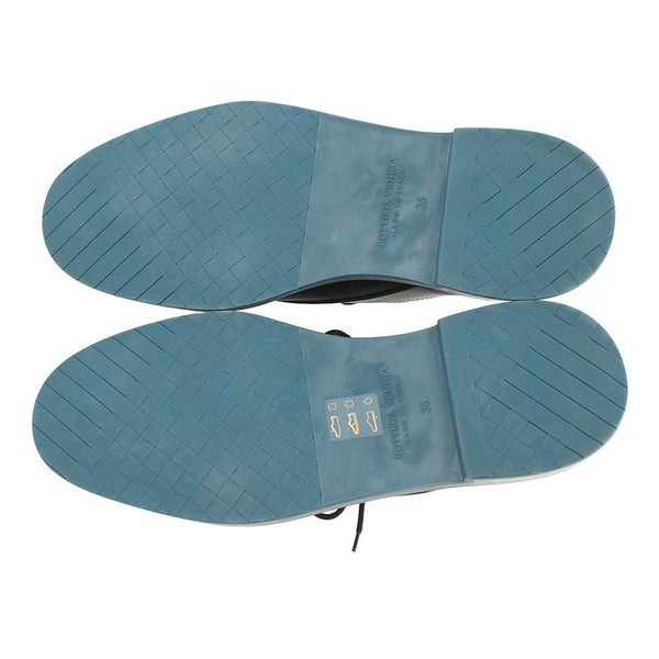 ボッテガヴェネタ ローファー レースアップ イントレチャート レザー レディースサイズ38 BOTTEGA VENETA 靴 黒