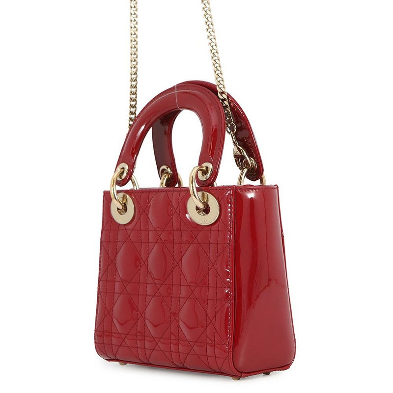 クリスチャン・ディオール ハンドバッグ カナージュ レディディオール ミニ パテント M0505OVRB 2way