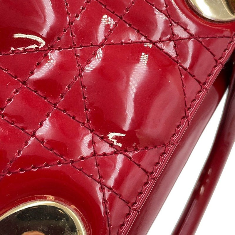 クリスチャン・ディオール ハンドバッグ カナージュ レディディオール ミニ パテント M0505OVRB 2way