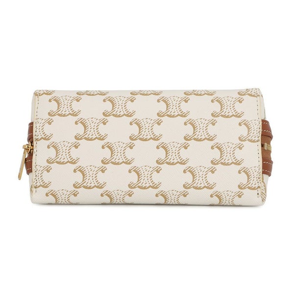 セリーヌ チェーンショルダーバッグ トリオンフ チェーンクラッチ 10E382CBX.01TA CELINE 白 ブラウン