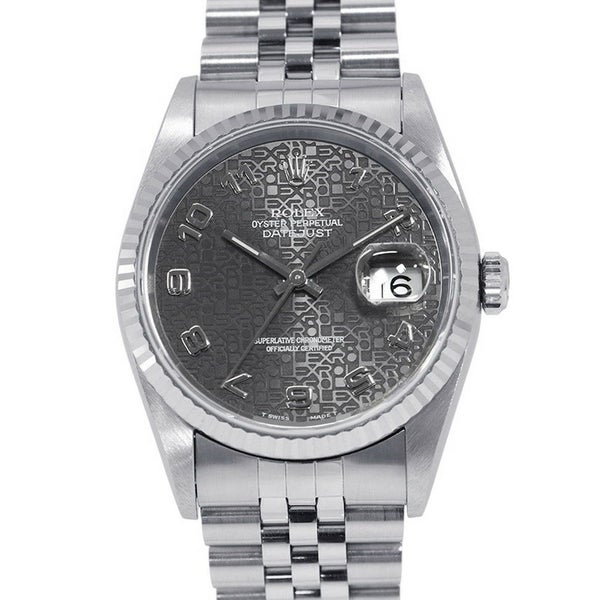 ロレックス デイトジャスト S番 SS/K18ホワイトゴールド 16234 ROLEX 腕時計 グレーコンピューター文字盤