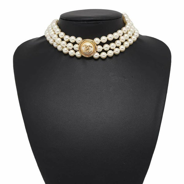 シャネル ネックレス パール チョーカー フェイクパール ココマーク B24A CHANEL アクセサリー