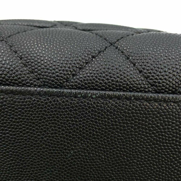 シャネル ボストンバッグ マトラッセ ココマーク ミニボストン キャビアスキン/リザード CHANEL 黒