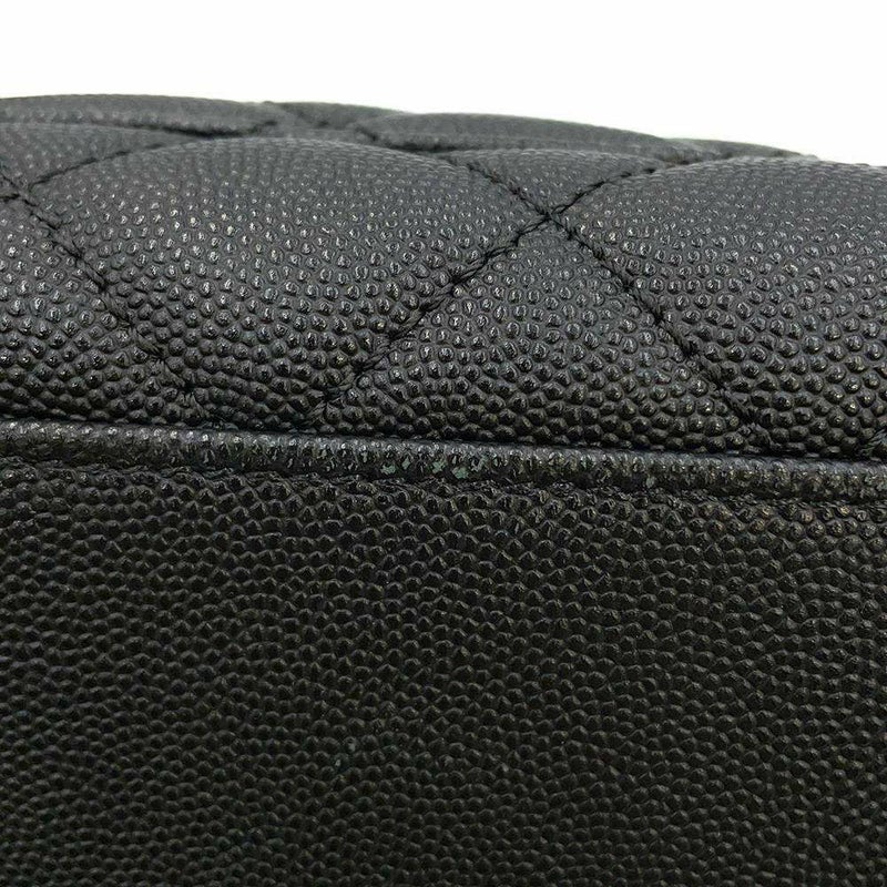 シャネル ボストンバッグ マトラッセ ココマーク ミニボストン キャビアスキン/リザード CHANEL 黒