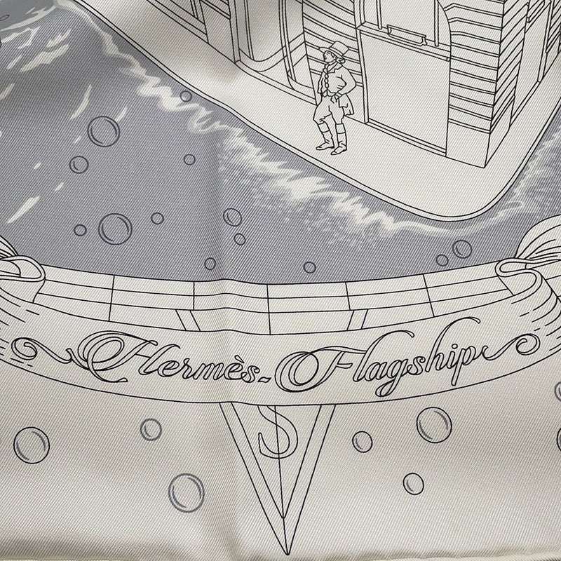 エルメス スカーフ カレ90 エルメス・フラッグシップ Hermes Flagship HERMES シルクスカーフ 2024年春夏 白