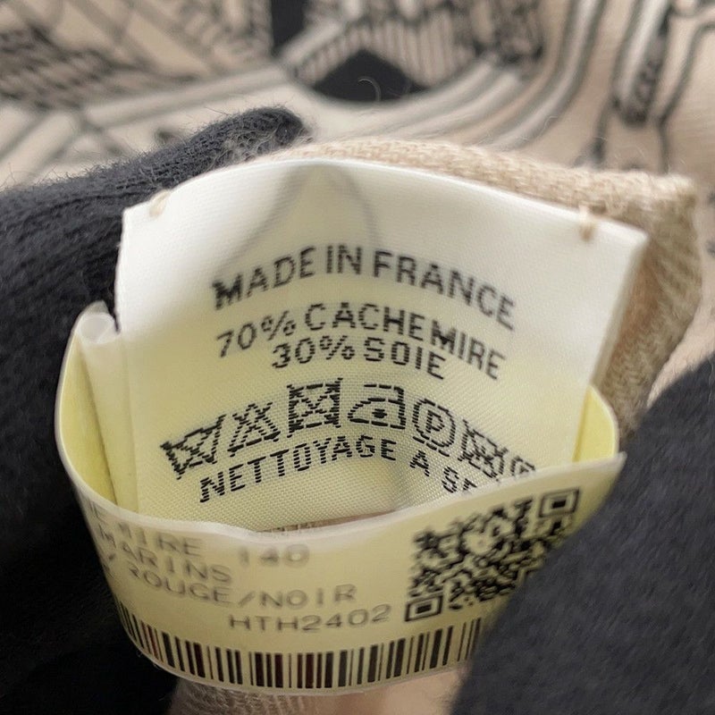 エルメス スカーフ カレ140 カレジェアン 船乗りのタトゥー・バンダナー Tatouages Marins カシミヤ シルク 2024年春夏