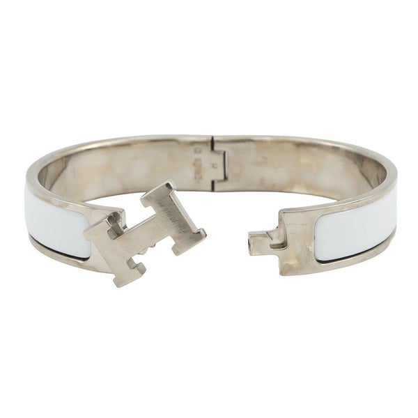 エルメス ブレスレット クリックH クリッククラックPM ホワイト/シルバー金具 HERMES 白