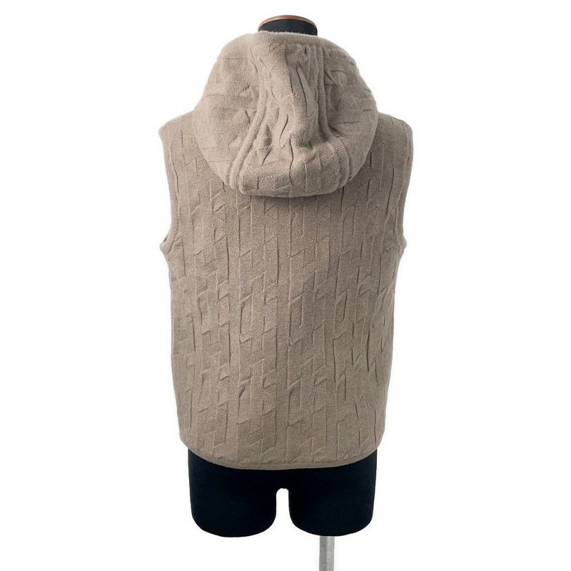 エルメス ベスト Hモチーフ キルティング ジレ フード付き ウール レディースサイズ34 HERMES トップス