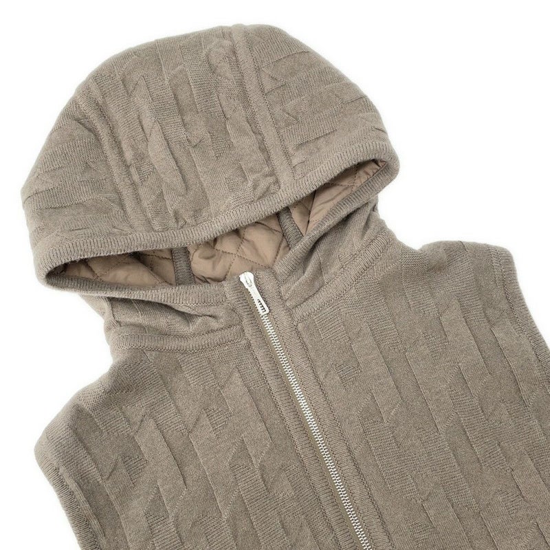 エルメス ベスト Hモチーフ キルティング ジレ フード付き ウール レディースサイズ34 HERMES トップス