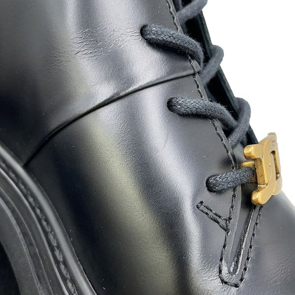 トッズ ブーツ ロゴ コンバット ブーツ レディースサイズ39 XXW08J0EY53RBTB999 TOD'S 靴 黒