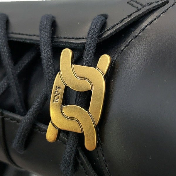 トッズ ブーツ ロゴ コンバット ブーツ レディースサイズ39 XXW08J0EY53RBTB999 TOD'S 靴 黒