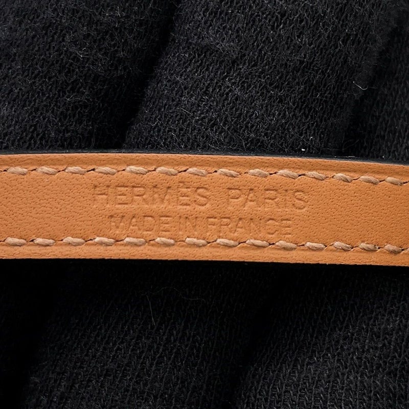 エルメス ブレスレット クロワジエール ドゥブルトゥール ブラック/シルバー金具 スイフト サイズT3 黒