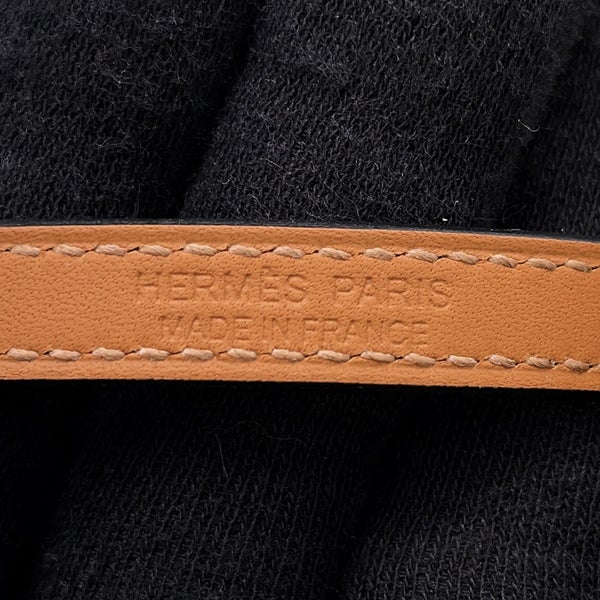 エルメス ブレスレット クロワジエール ドゥブルトゥール ブラック/シルバー金具 スイフト サイズT3 黒