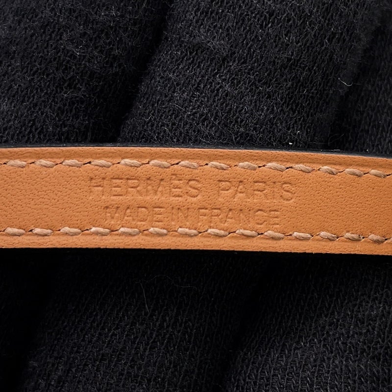 エルメス ブレスレット クロワジエール ドゥブルトゥール ブラック/シルバー金具 スイフト サイズT3 黒