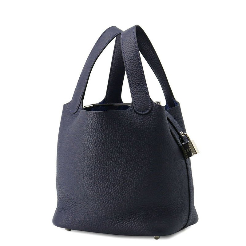 エルメス ハンドバッグ ピコタンロックPM ブルーニュイ/シルバー金具 トリヨンクレマンス K刻印