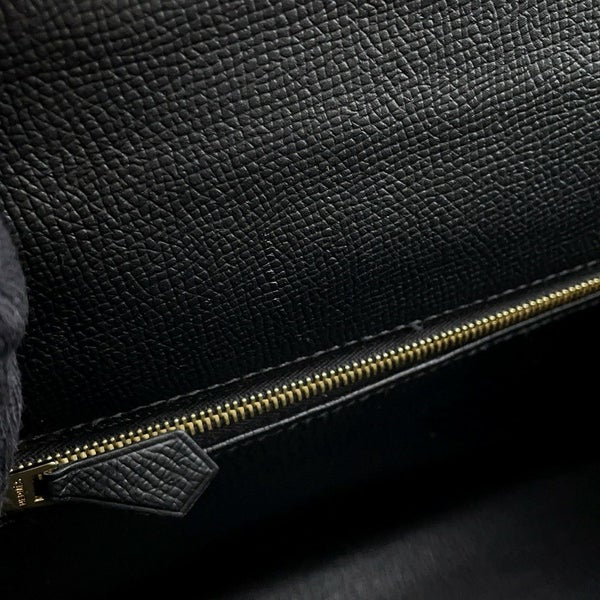 エルメス ハンドバッグ ケリー28 外縫い ブラック/ゴールド金具 エプソン Z刻印 2wayショルダー 黒