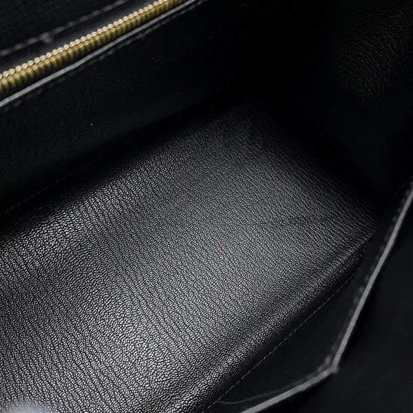 エルメス ハンドバッグ ケリー28 外縫い ブラック/ゴールド金具 エプソン Z刻印 2wayショルダー 黒