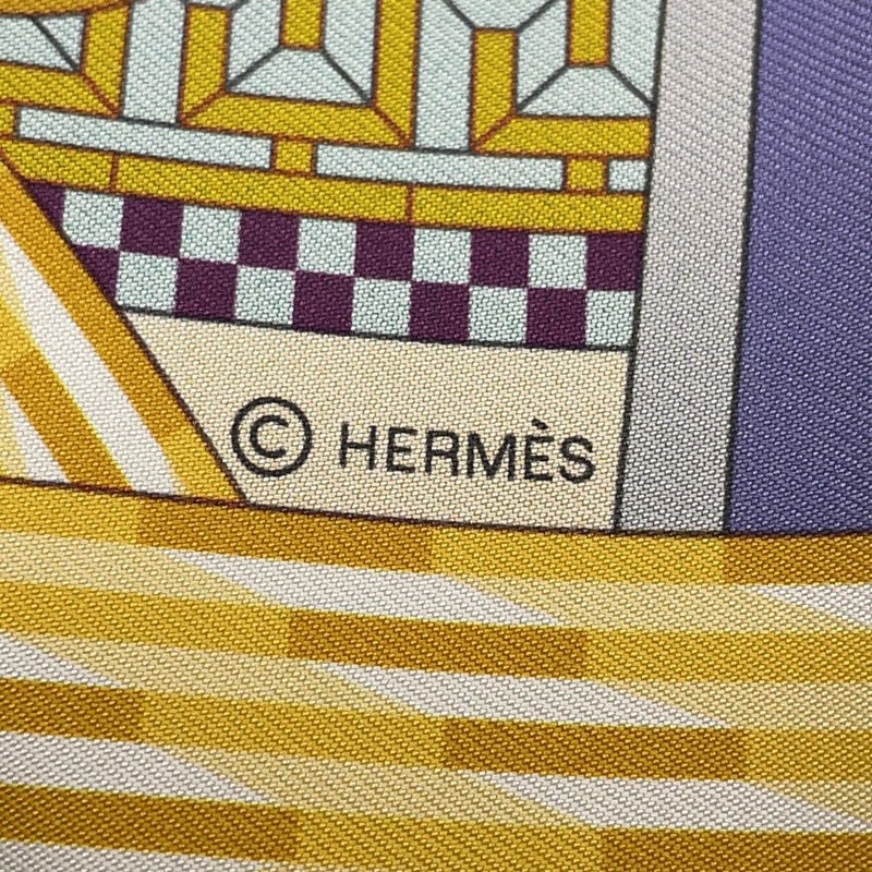 エルメス スカーフ カレ90 ダブルフェイス たいまつの光 A la Lumiere du Flambeau HERMES シルク 2024春夏