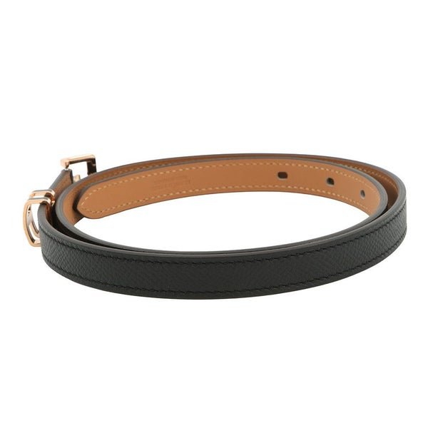 エルメス ポップH ベルト ブラック/ピンクゴールド金具 エプソン W刻印 サイズ75 HERMES べルト 黒