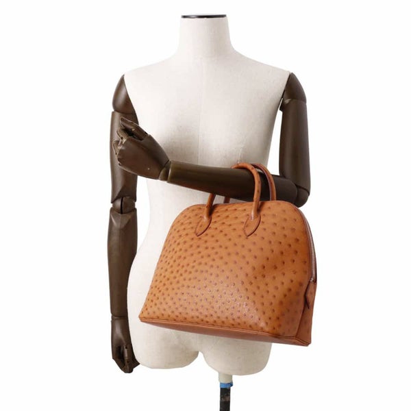 エルメス ハンドバッグ ボリード ウェブ チェスナッツ/シルバー金具 オーストリッチ □E刻印