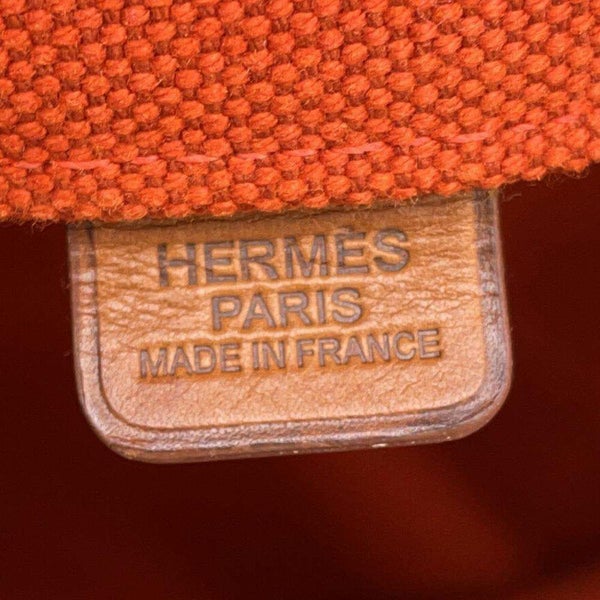 エルメス トートバッグ スティープル ラージトート オレンジ/トワルアッシュ/ストロー/バレニア □P刻印 キャンバス 馬柄 ホース