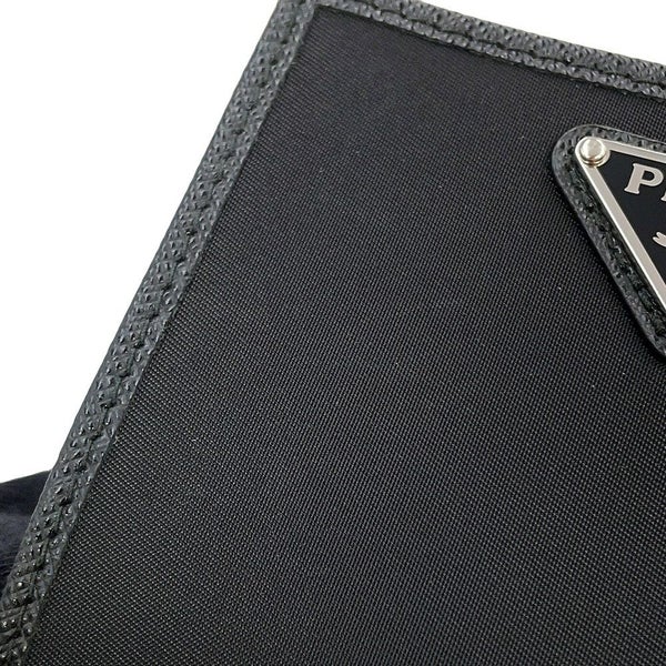 プラダ 二つ折り財布 Re-Nylon トライアングルロゴ コンパクトウォレット ナイロン 2ML049 PRADA 黒