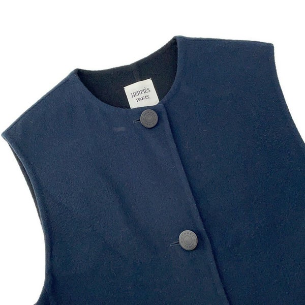 エルメス ロングジレ ベスト カシミヤ レディースサイズ34 HERMES トップス