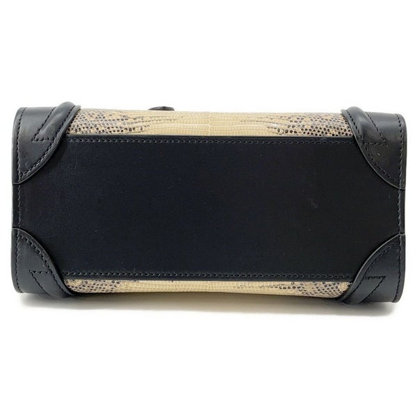 セリーヌ ハンドバッグ ラゲージ ナノショッパー リザード CELINE 2way 黒