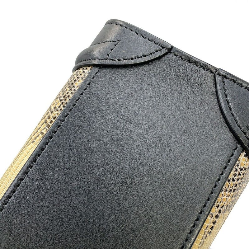 セリーヌ ハンドバッグ ラゲージ ナノショッパー リザード CELINE 2way 黒