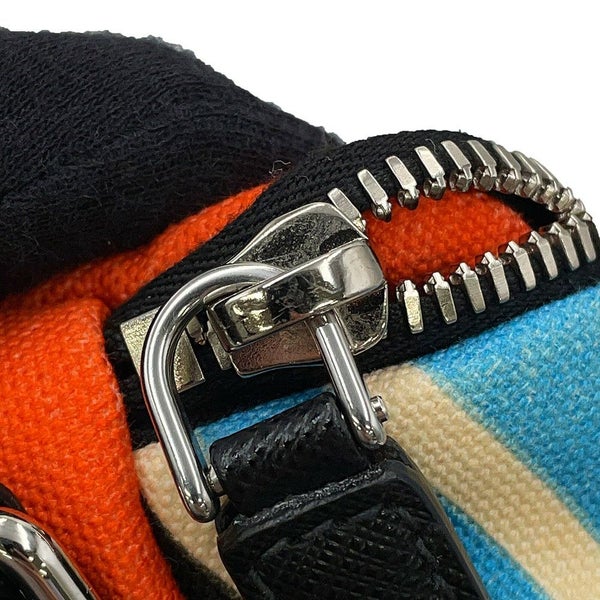 プラダ ショルダーバッグ トライアングルロゴ ストライプ キャンバス 2VH147 PRADA