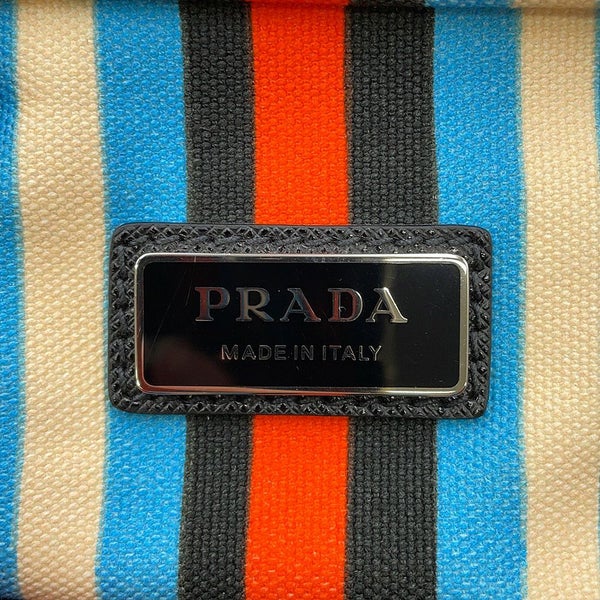 プラダ ショルダーバッグ トライアングルロゴ ストライプ キャンバス 2VH147 PRADA