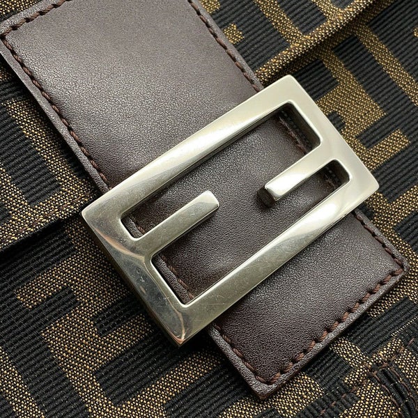 フェンディ ハンドバッグ ズッカ柄 マンマバケット キャンバス レザー 33492 FENDI ワンショルダー