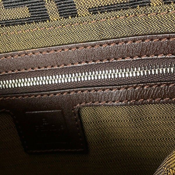 フェンディ ハンドバッグ ズッカ柄 マンマバケット キャンバス レザー 33492 FENDI ワンショルダー